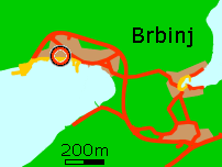 come leggere la cartina:
Blu=spiaggia;
Marrone=zona abitata;
Giallo=porto;
Rosso=strada;