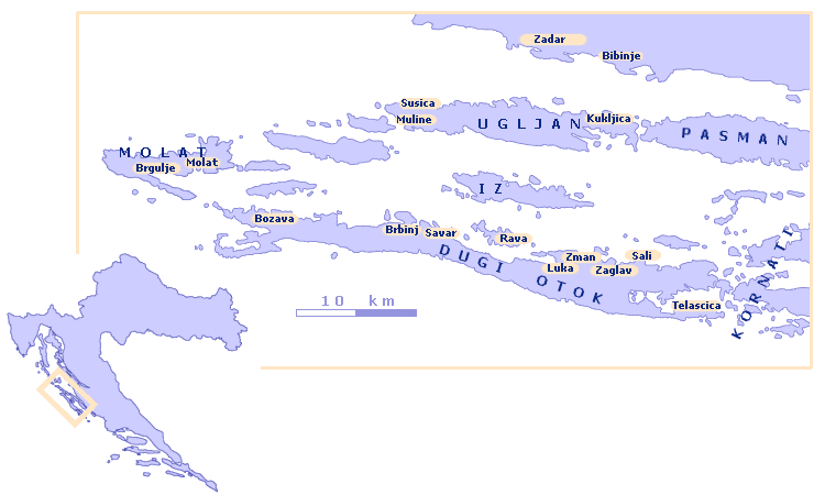 mappa Arcipelago zaratino