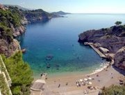 vista sulla spiaggia dall'albergo Bellevue a Dubrovnik