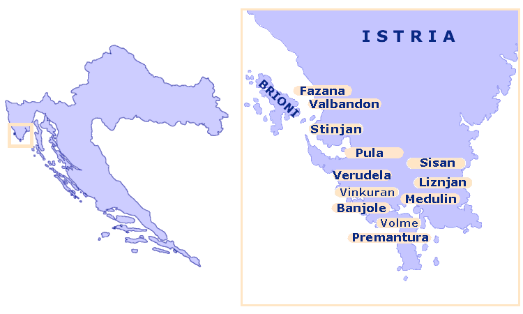 mappa Istria - zona di Pola