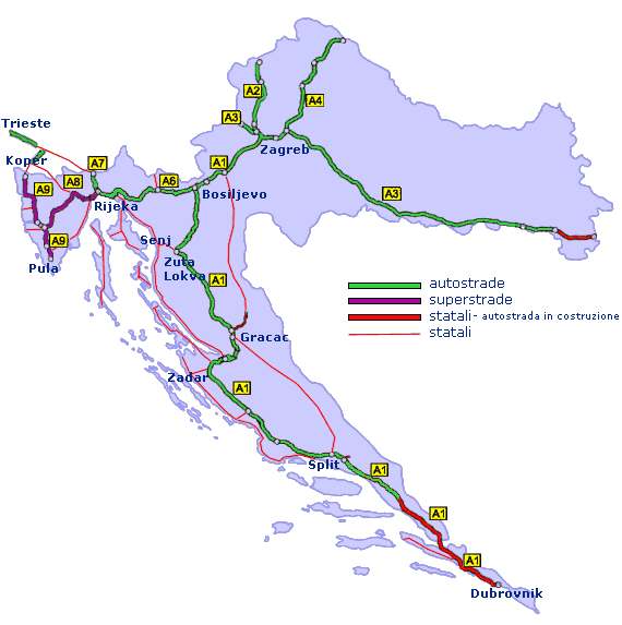 Croazia stradario