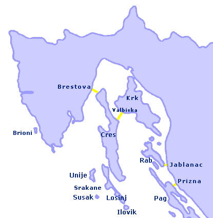 mappa Croazia nord