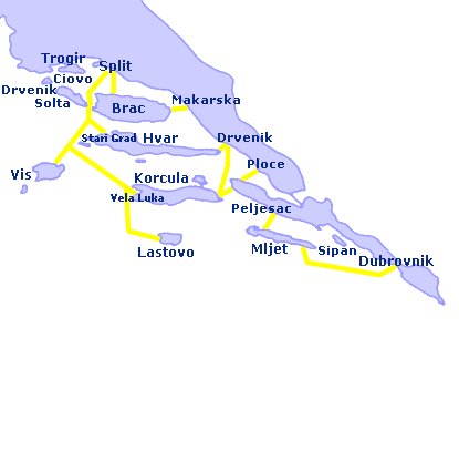 mappa Croazia meridionale