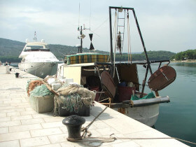 pescherecci sull'isola Cres in Croazia