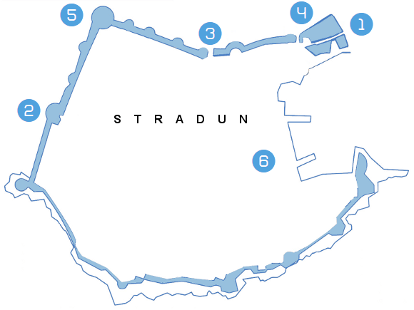 Mappa delle mura di Dubrovnik