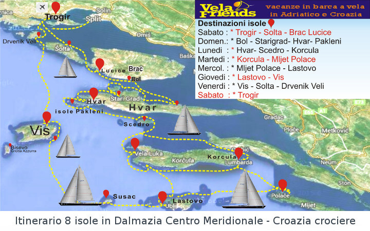Itinerario 8 isole della Dalmazia