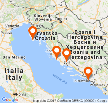 barche in Croazia - mappa dei porti