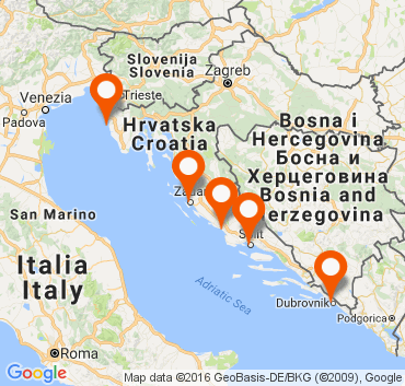 barche in Croazia - mappa dei porti