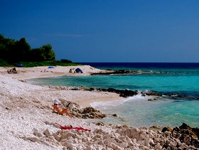 la spiaggia di Lopata nella baia di Sakarun