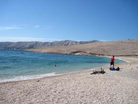 spiagga Rucica a Metjna isola Pag