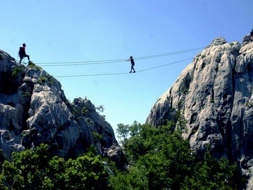 attraversamento dei canyon di Paklenica