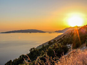 tramonto sulla penisola di Peljesac