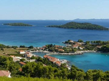 Isola Korcula baia di Lumbarda e isola Vrnik