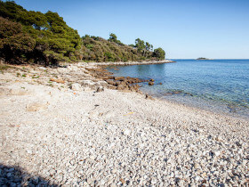 spiagge sulla costa di Rovigno