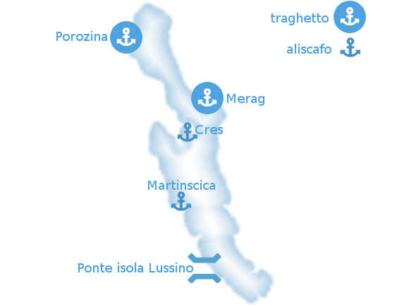 traghetti isola Cres mappa