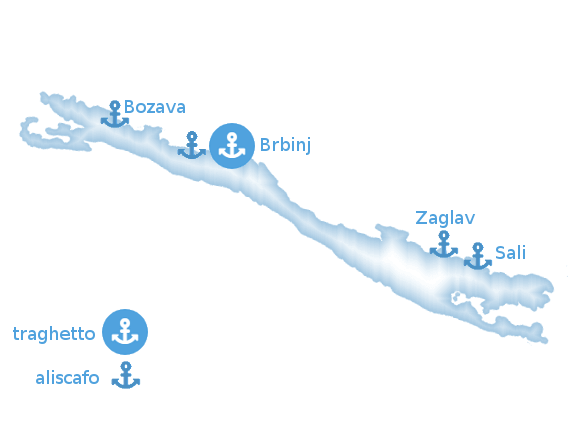traghetti isola Dugi Otok mappa