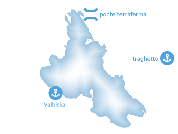 traghetti isola Krk mappa